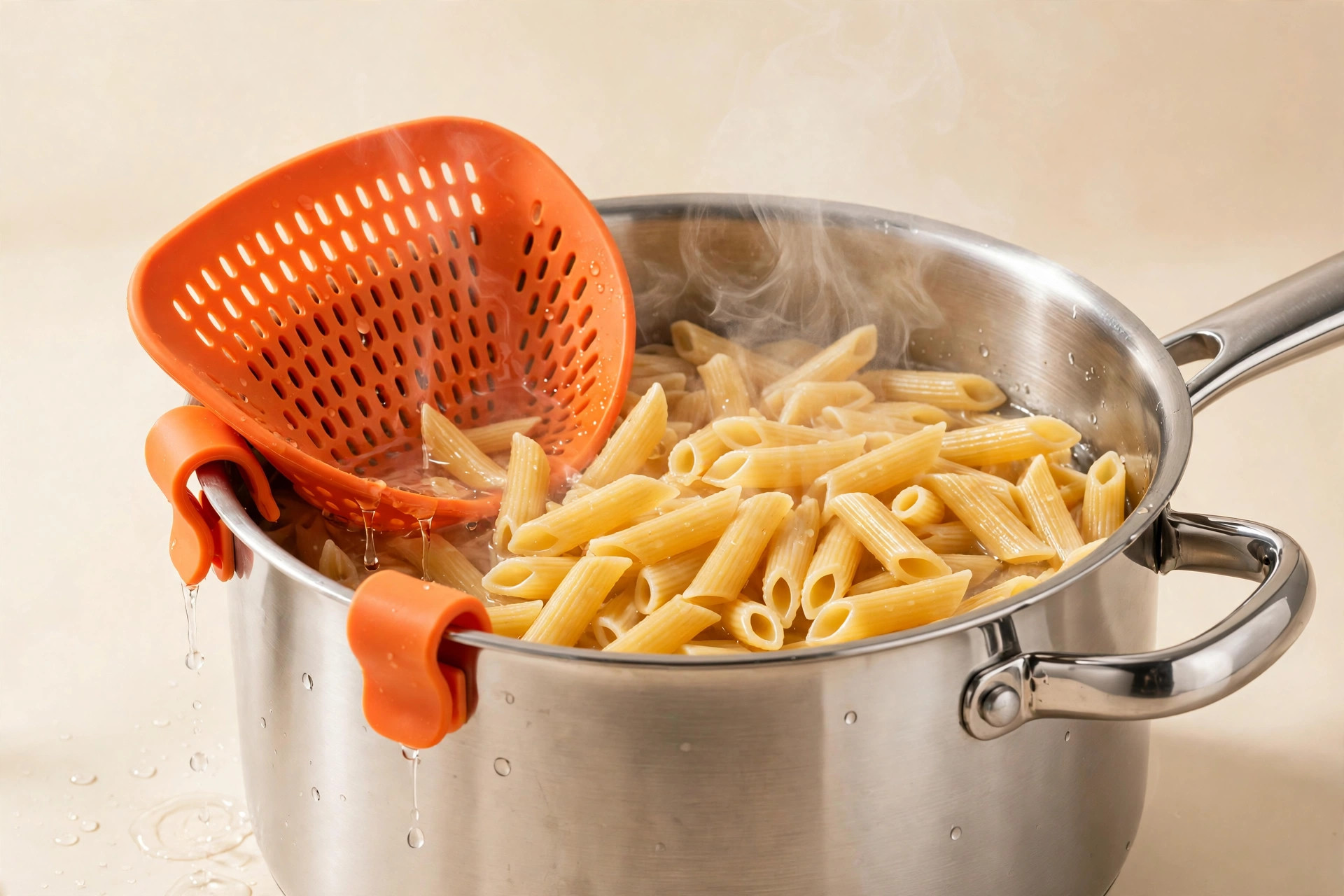 Colador con clip para ollas · Clip-on pot strainer